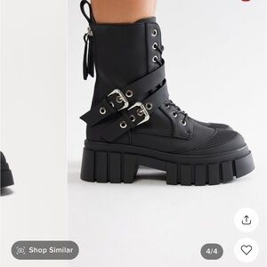 Never Over Buckle Combat Boots